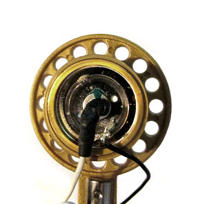 rear view, condenser microphone capsule