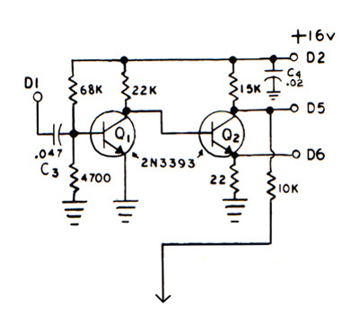 Tonewheel signal synchronizer schematic