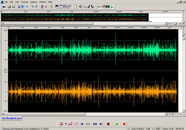recording Hammond Organ - graphical representation of audio tracks