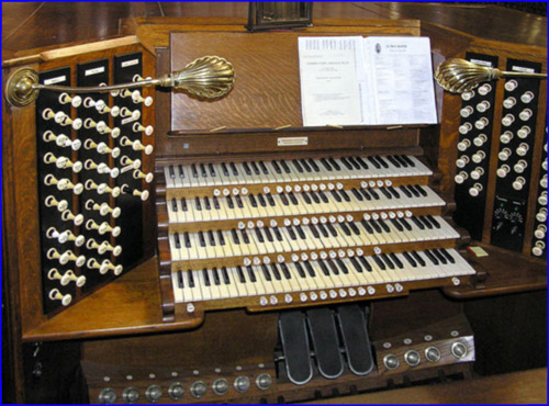 classical pipe organ console